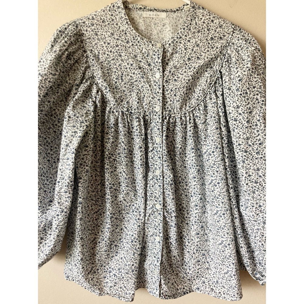 Doen Berkley Top in Navy Champignon Floral Size M - Picture 6 of 11